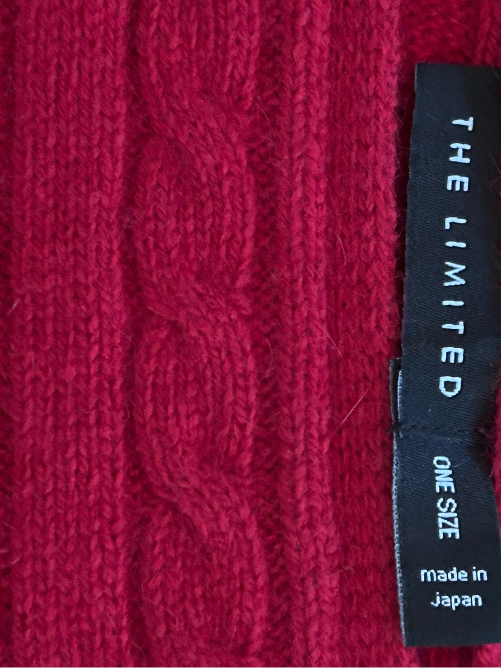 Women’s The Limited Red Cable Knit Wool Blend Poncho - Picture 4 of 4